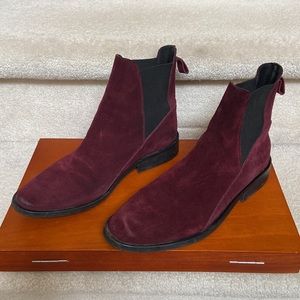 little burgundy chelsea boots